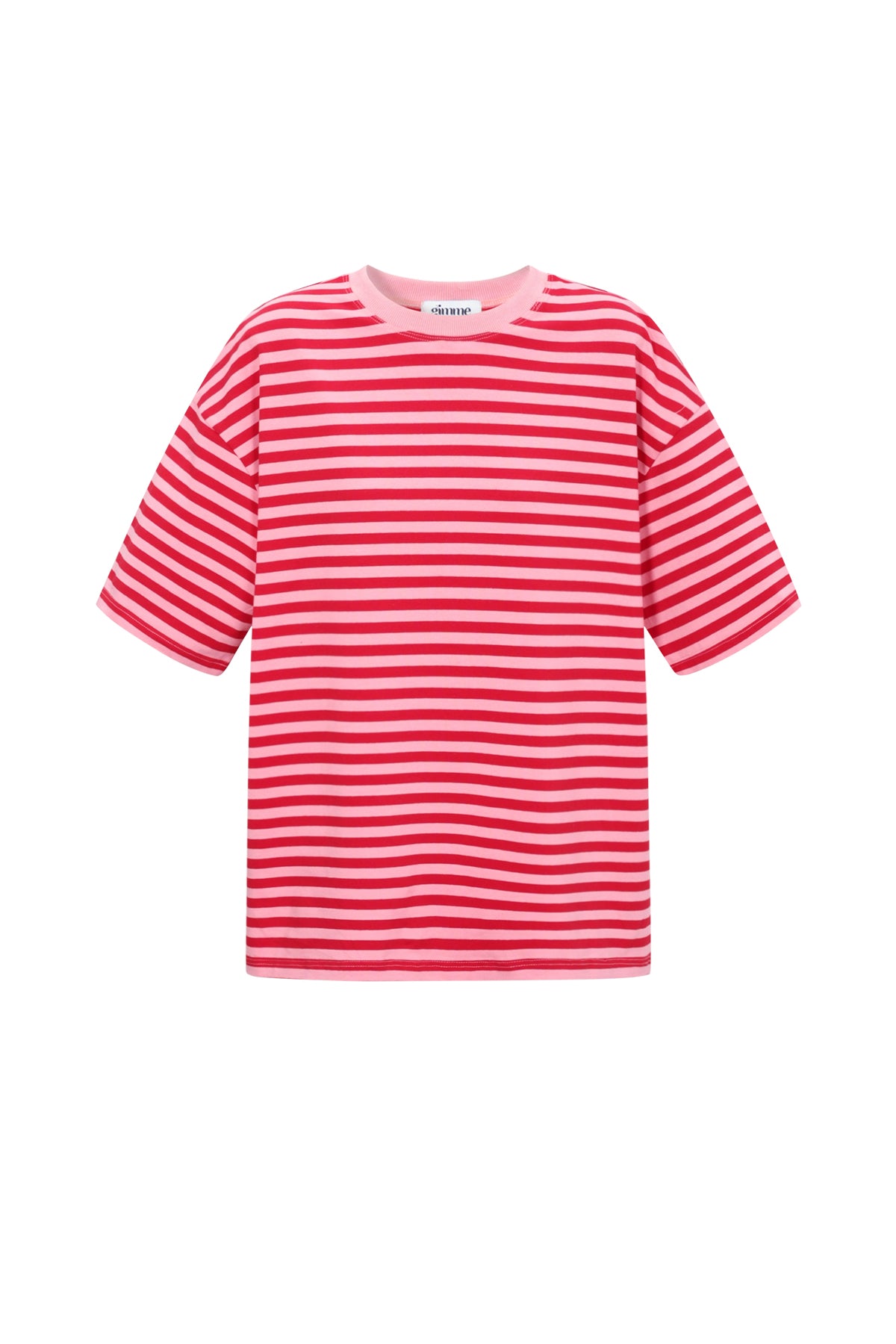 Stripe Tee in rosa-rot