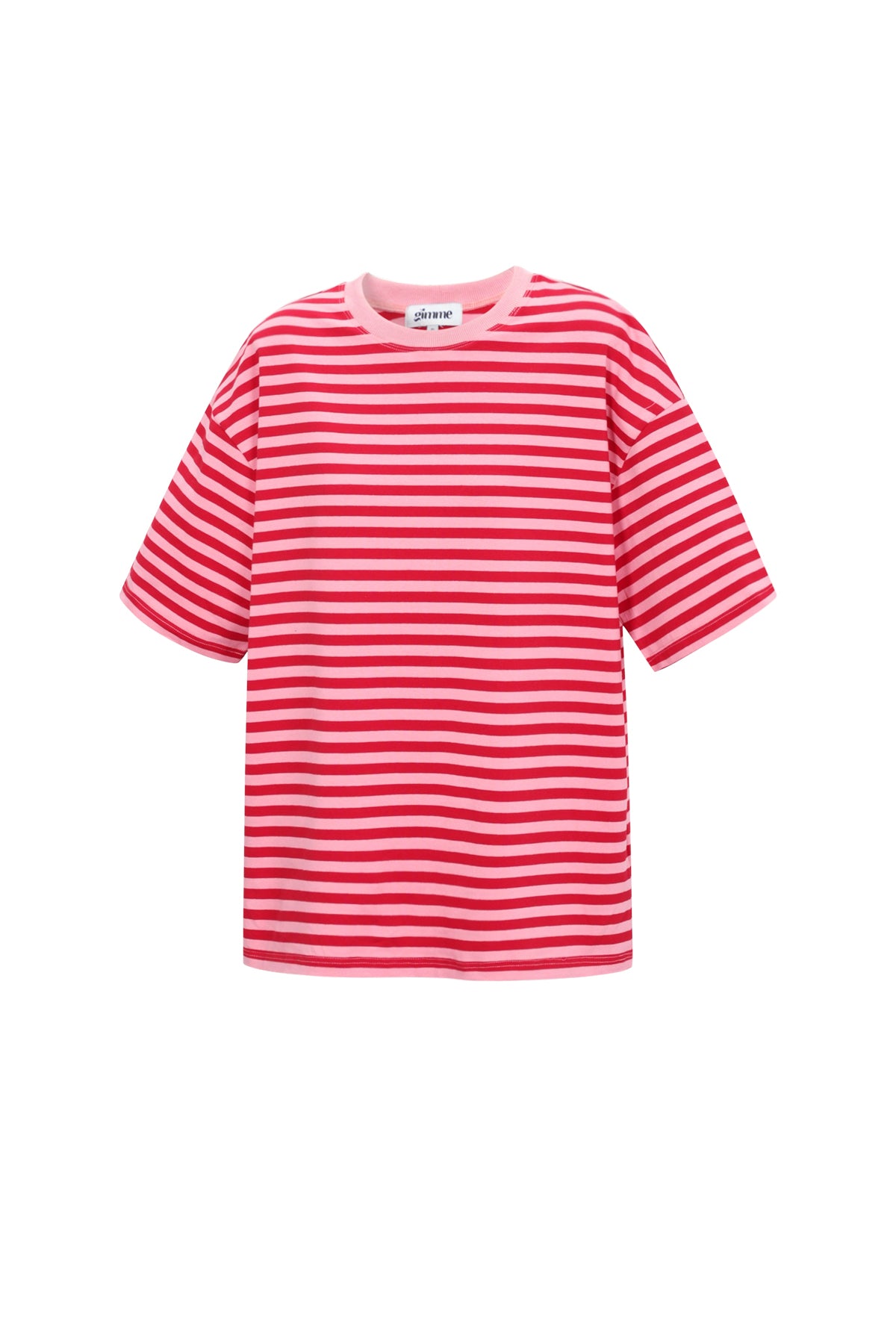 Stripe Tee in rosa-rot