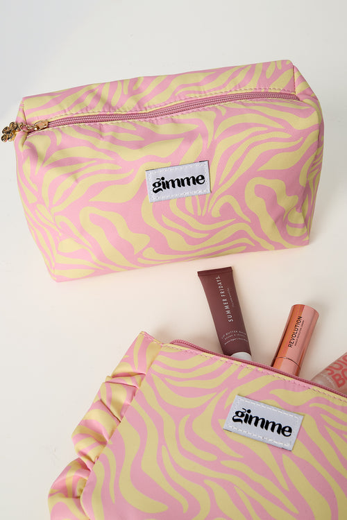 Beauty Bag gelb-rosa