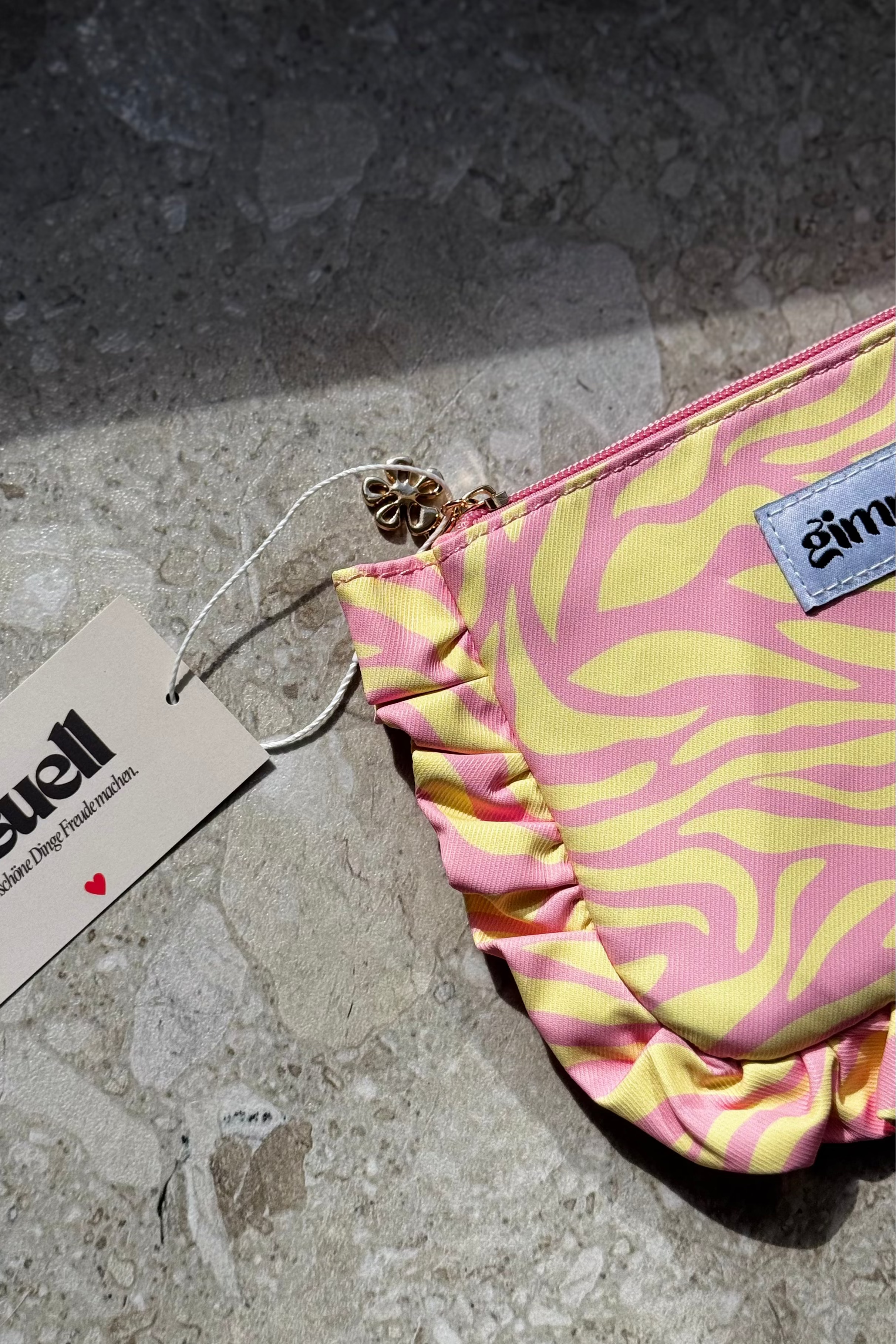 Beauty Pouch gelb-rosa